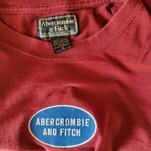 Vintage Abercrombie & Fitch Men XL Long Sleeve T-Shirt Dark Red USA Made Classic